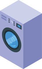Washing machine providing efficient cleaning, featuring an isometric perspective, ideal for laundry and household appliance visuals