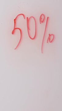 Clearance sale shows a big discount of fifty percent off. Watch as the price drop is marked down for a limited time special deal. Don't miss this great offer.