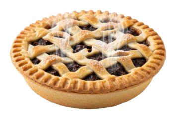 Fresh baked apple pie kitchen food cozy atmosphere isolated on transparent background