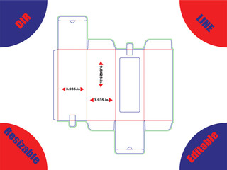 Rectangular Box Packaging Template With Dimensions and Tabs