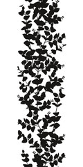 Eucalyptus silhouettes vertical seamless border vector
