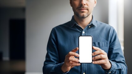 Man holding smartphone.
