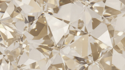 ゴールドとホワイトのクリスタル調 抽象背景、宝石のようなテクスチャ
