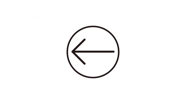 Left Arrow Drawing Animation Inside a Circle