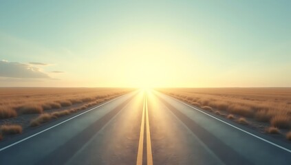 Minimal road splitting into two directions under soft light, symbolizing life choices and decision making
