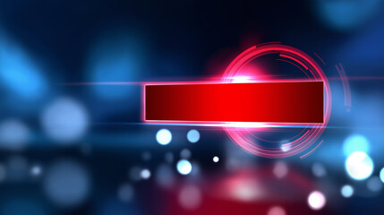 Glowing red digital warning banner in an abstract futuristic technology interface.
