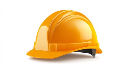 Orange safety helmet isolated on white background for construction project