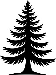 Douglas Fir tree silhouette vector illustration