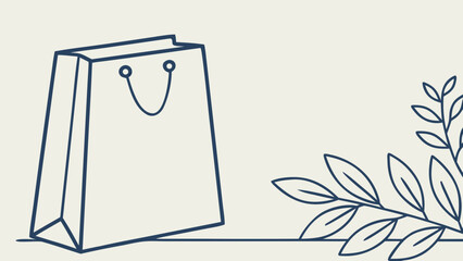 Vector illustration of a shopping bag with leaves