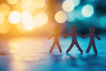 A group of people standing together on a city street at night, with the lights of the buildings and cars creating a colorful backdrop.