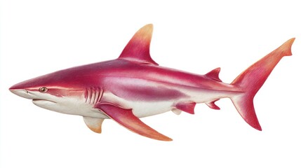 Fototapeta premium Vibrant shark illustration on a clean white background suitable for various uses