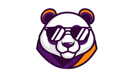 Stylized panda head with sunglasses vector illustration on white background © Andre