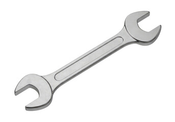 Close up of a shiny adjustable wrench on white/Transparent background, perfect for diy projects and repairs
