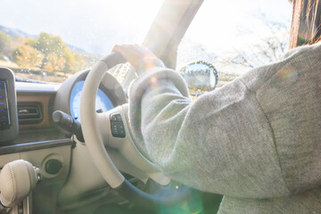 20代 女性 車 運転 顔なし イメージ