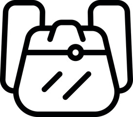 Fototapeta premium Simple, bold line art icon of a lunch bag, ideal for projects related to food, picnics, or meal preparation