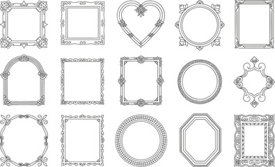 Ornate Frames in Various Shapes and decorative frames
