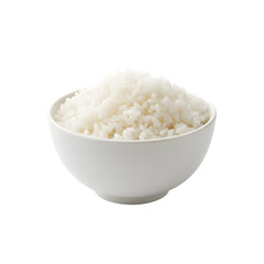Freshly Cooked White Rice in a Simple White Bowl on a Clean Background