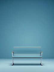 Bench in the Calmness: A serene, unoccupied bench stands elegantly against a smooth backdrop, its simplistic design creating a sense of tranquility and an invitation to pause and reflect.