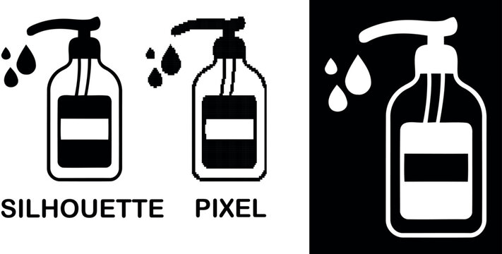 Simple illustration pixel of a hand sanitizer dispenser icon in vector format