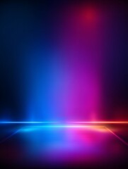 Abstract Neon Backdrop: A captivating neon-lit stage, immersed in shades of blue, purple, and red, emanating an aura of mystery and elegance.