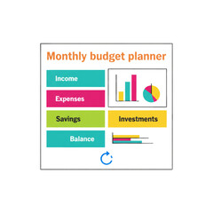 Obraz premium Monthly Budget Planner White Background