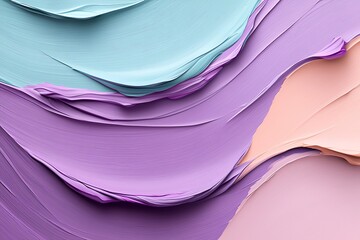 Abstract Palette of Soft Pastel Colors with Smooth Brush Strokes and Gentle Curves
