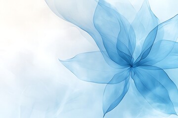 Delicate Blue Flower Abstract Design with Soft Hues for Creative Backgrounds and Art Projects