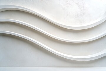 Elegant Curved White Wall Design with Smooth Waves for Modern Interior Decoration