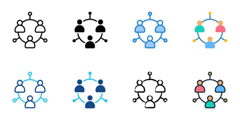 Connection icons set multiple style collection. 
