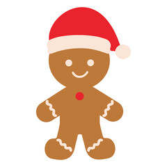 Christmas gingerbread man boy  vector cartoon illustration