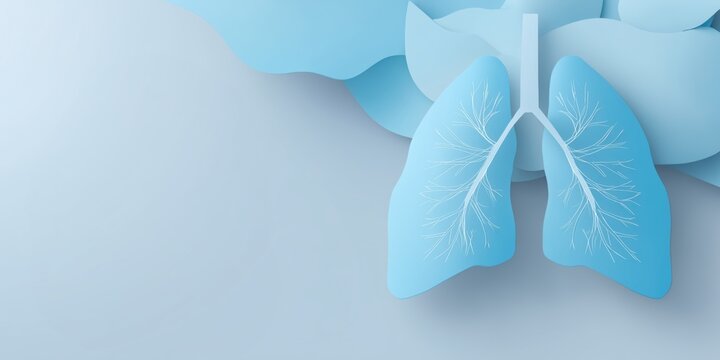 Lung protection and respiratory health concept with shield icon