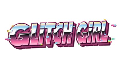 Glitch Girl Logo Text Effect.