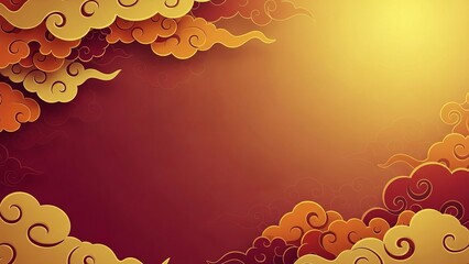 Tibetan New Year Background With Traditional Cloud Patterns and Festive Himalayan Motifs