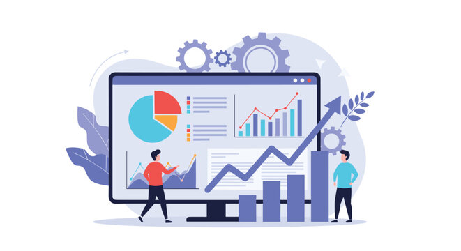 Analyzing business growth and financial performance with data visualization tools for strategic decision making.