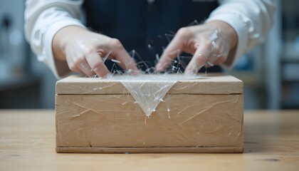 man with a box of wine