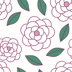 Floral Seamless Pattern With Delicate Blooms And Green Leaves, Botanical Garden Design For Textiles And Surface Decoration