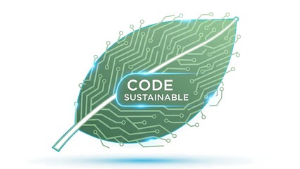 Sustainable coding eco friendly technology leaf.