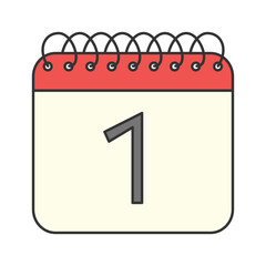 New Year Calendar. Colored outline icon