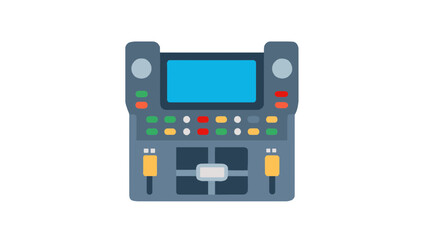 Industrial control panel with buttons and screen