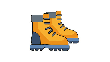 Vibrant yellow hiking boots with blue soles and laces