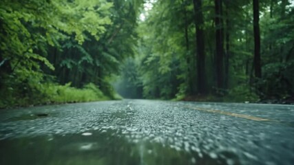 cinematic footage extreme low angle ground view forest road 4K Videos