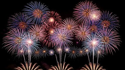 Vibrant night sky fireworks display