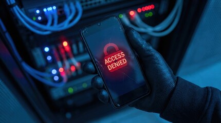 Cybersecurity breach prevention unauthorized access alert in data center technology environment digital perspective