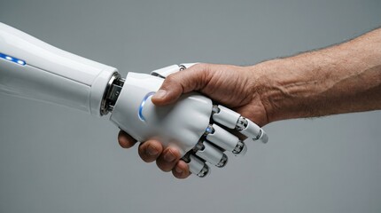 Human-robot interaction technology lab visual content futuristic setting close-up view collaboration for innovative future