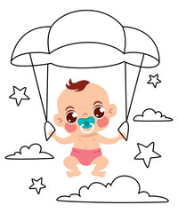 Doodle Drawing With Cartoon Baby