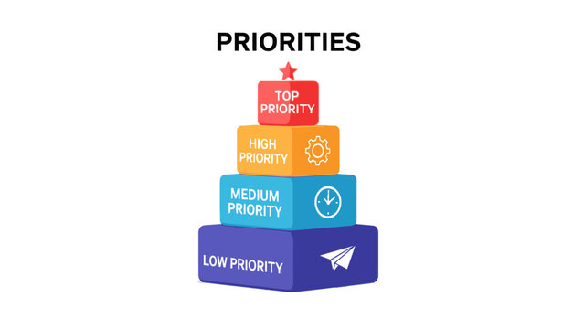 Priorities Pyramid Levels Infographic Illustration