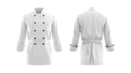 High-quality white chef coat with black buttons, perfect for culinary professionals and kitchen staff
