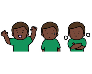 Children&rsquo;s emotion set &ndash; happy, confused and angry