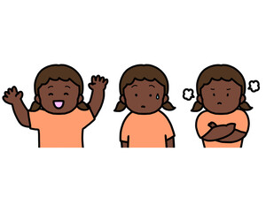 Children&rsquo;s emotion set &ndash; happy, confused and angry