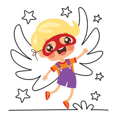 Doodle Drawing With Cartoon Kid